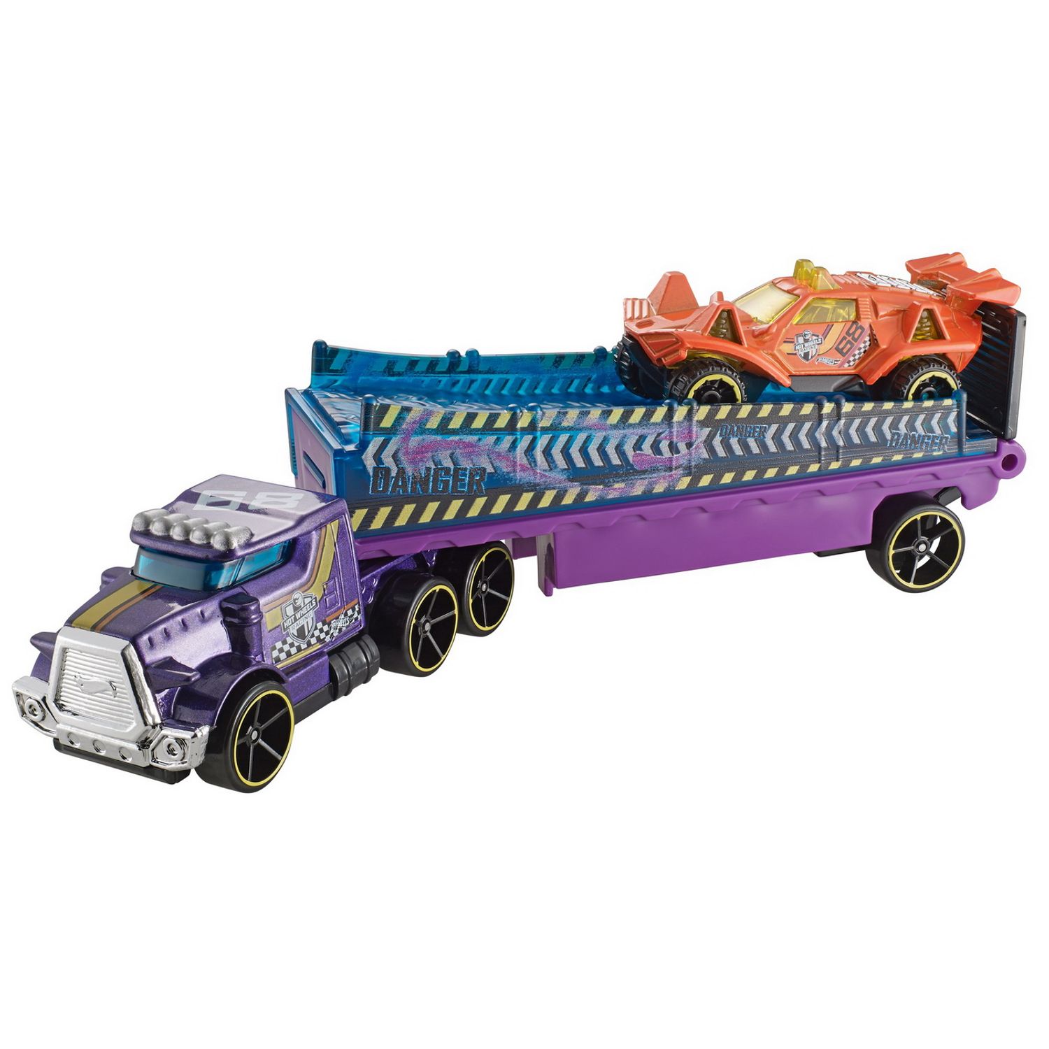 Set Camion Si Masina Sport Hot Wheels Rumble Road fotografia produsului View 3 L