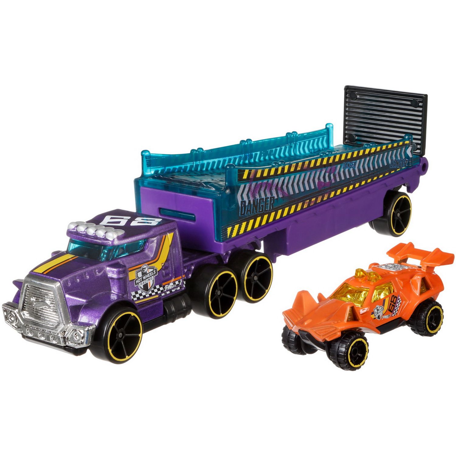 Set Camion Si Masina Sport Hot Wheels Rumble Road fotografia produsului View 2 L