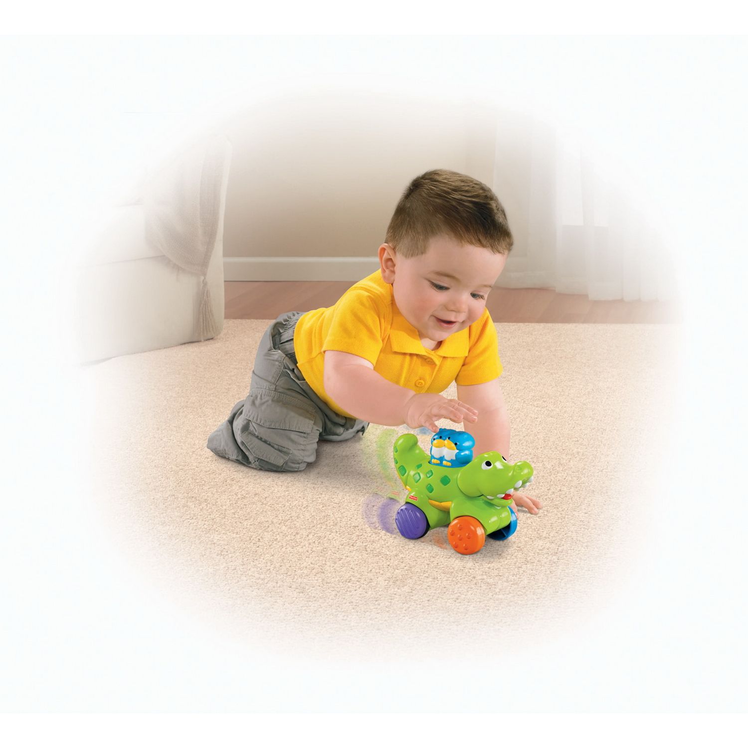 Fisher Price Jucarie Bebe Crocodil Press And Go fotografia produsului View 3 L