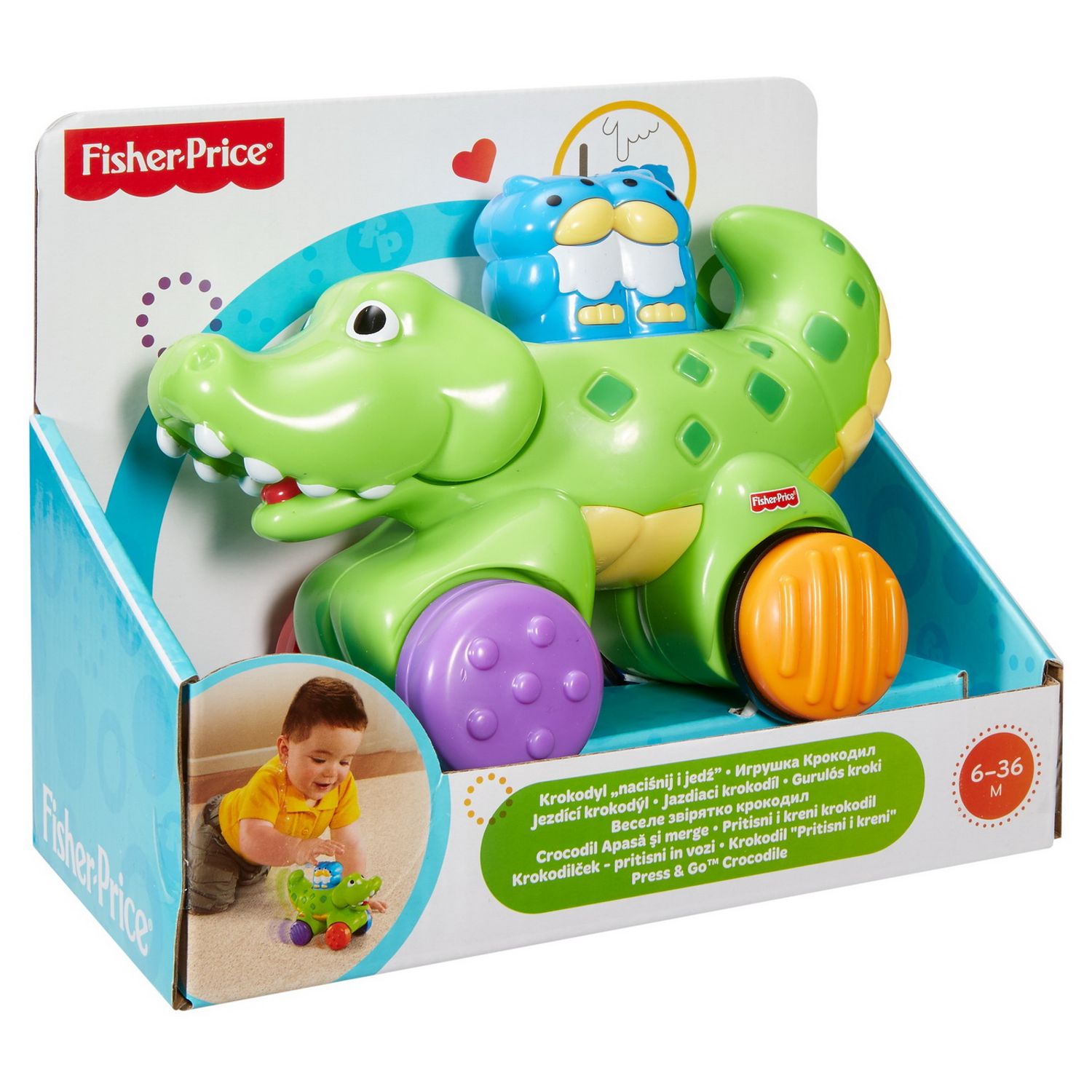 Fisher Price Jucarie Bebe Crocodil Press And Go fotografia produsului View 9 L