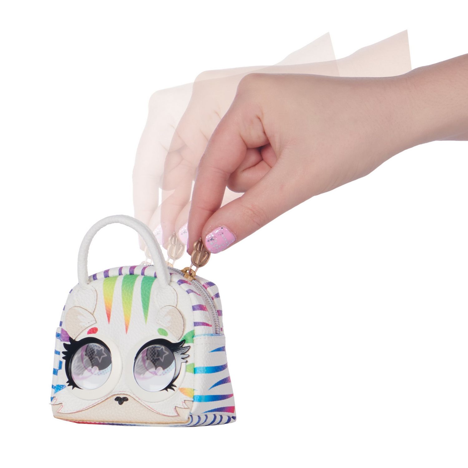 Purse Pets Gentuta Micro Zebra Curcubeu fotografia produsului View 3 L