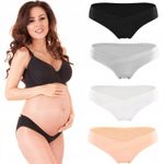 Qmini - Set 4 bucati chiloti gravide, Ajustabili, M/L, mix de culori fotografia produsului