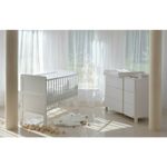 Pachet Patut transformabil pentru bebe si junior YappyClassic din lemn, Alb fotografia produsului