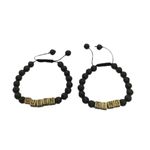 Set 2 bratari queen si king din pietre vulcanice reglabile 15-25 cm fotografia produsului