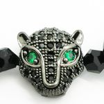 Bratara din onix negru cu pandantiv jaguar fotografia produsului View 5 S