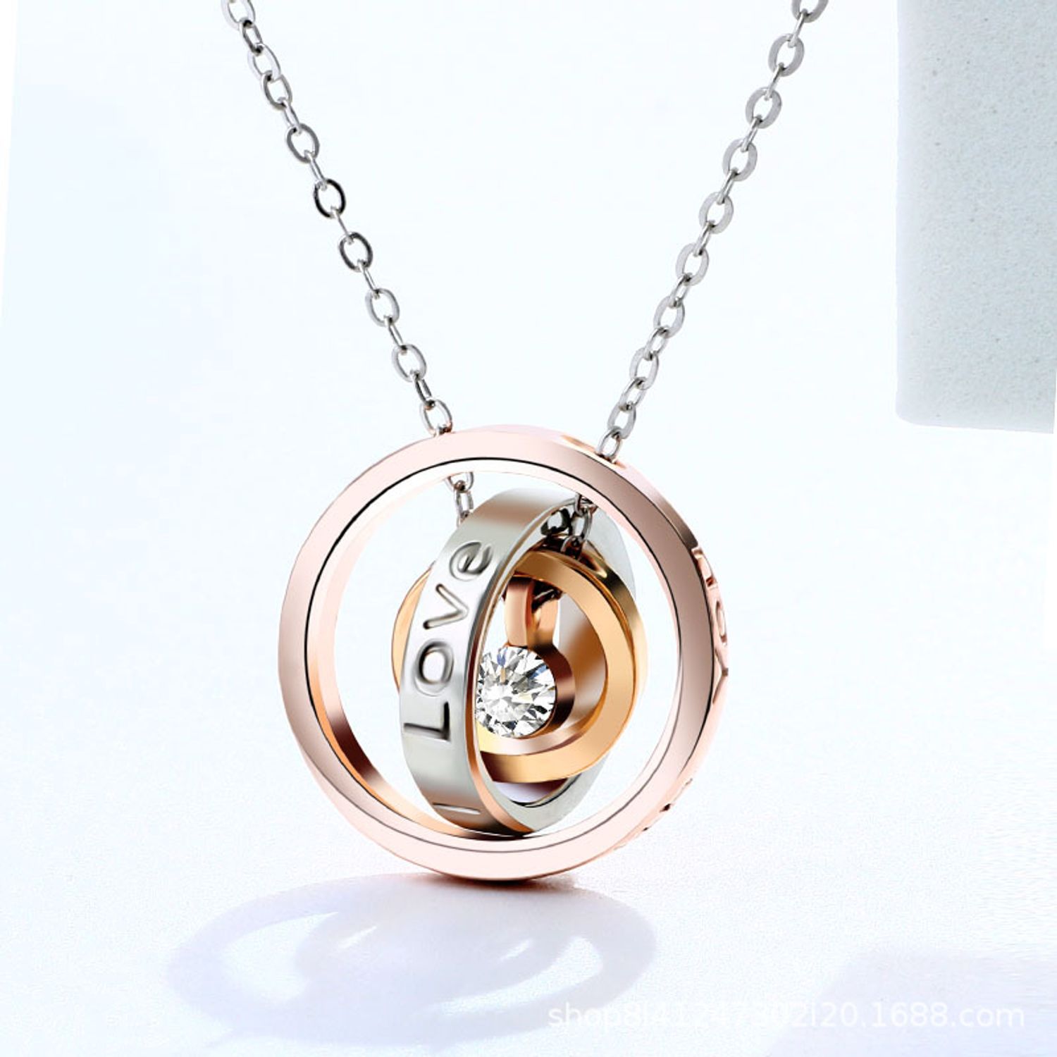 Lantisor i love mom argintiu fotografia produsului View 2 L
