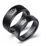 Set 2 inele king si queen de culoare neagra fotografia produsului