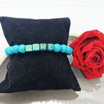 Bratara din turcoaz cu litere, reglabila 15-25cm fotografia produsului View 2 S