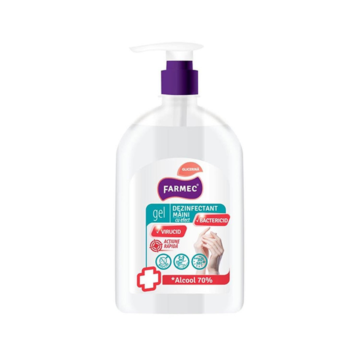 Farmec gel dezinfectant maini 500 ml fotografia produsului