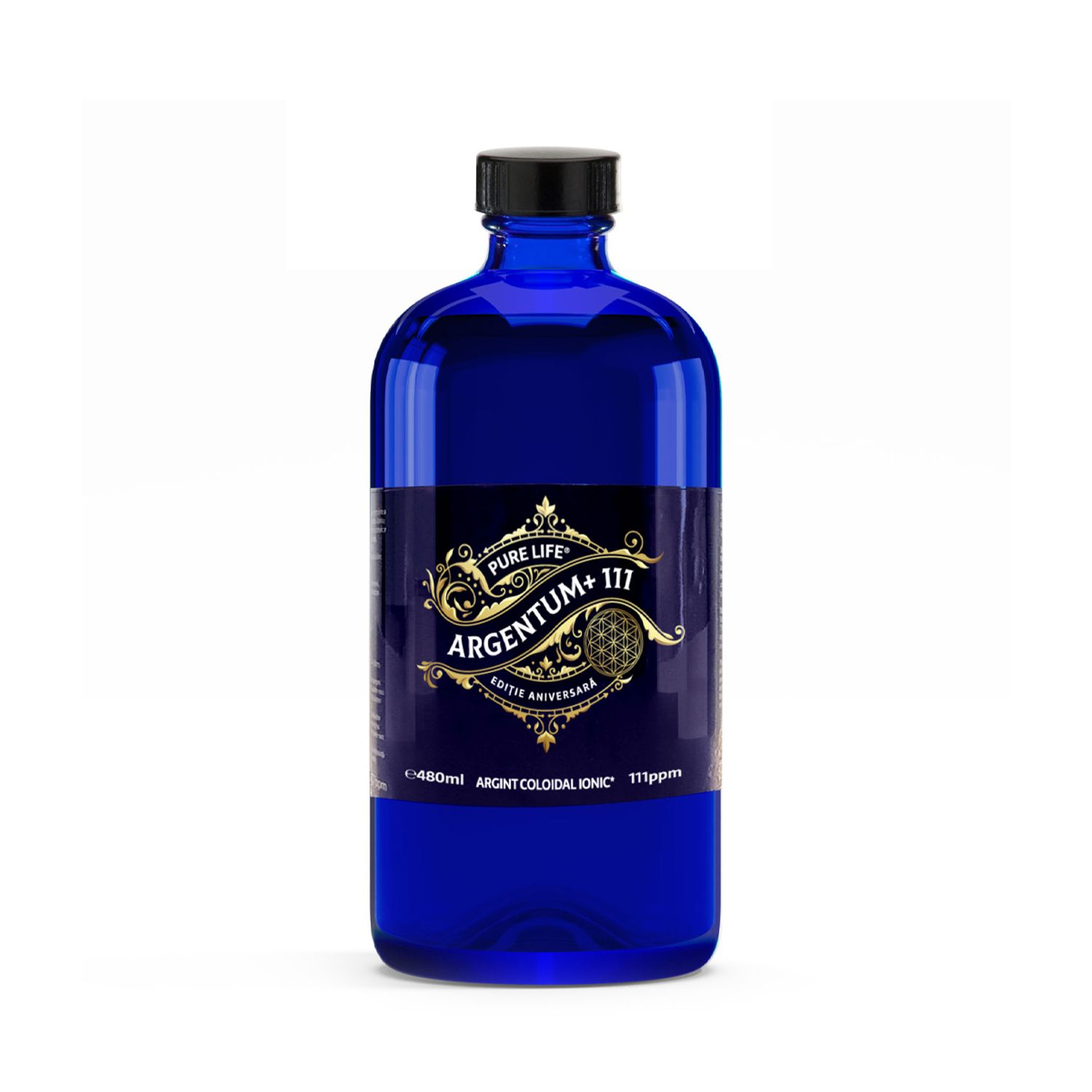 ARGENTUM+ 111 Argint coloidal ionic, editie aniversara, 111ppm, 480ml, Pure Life fotografia produsului