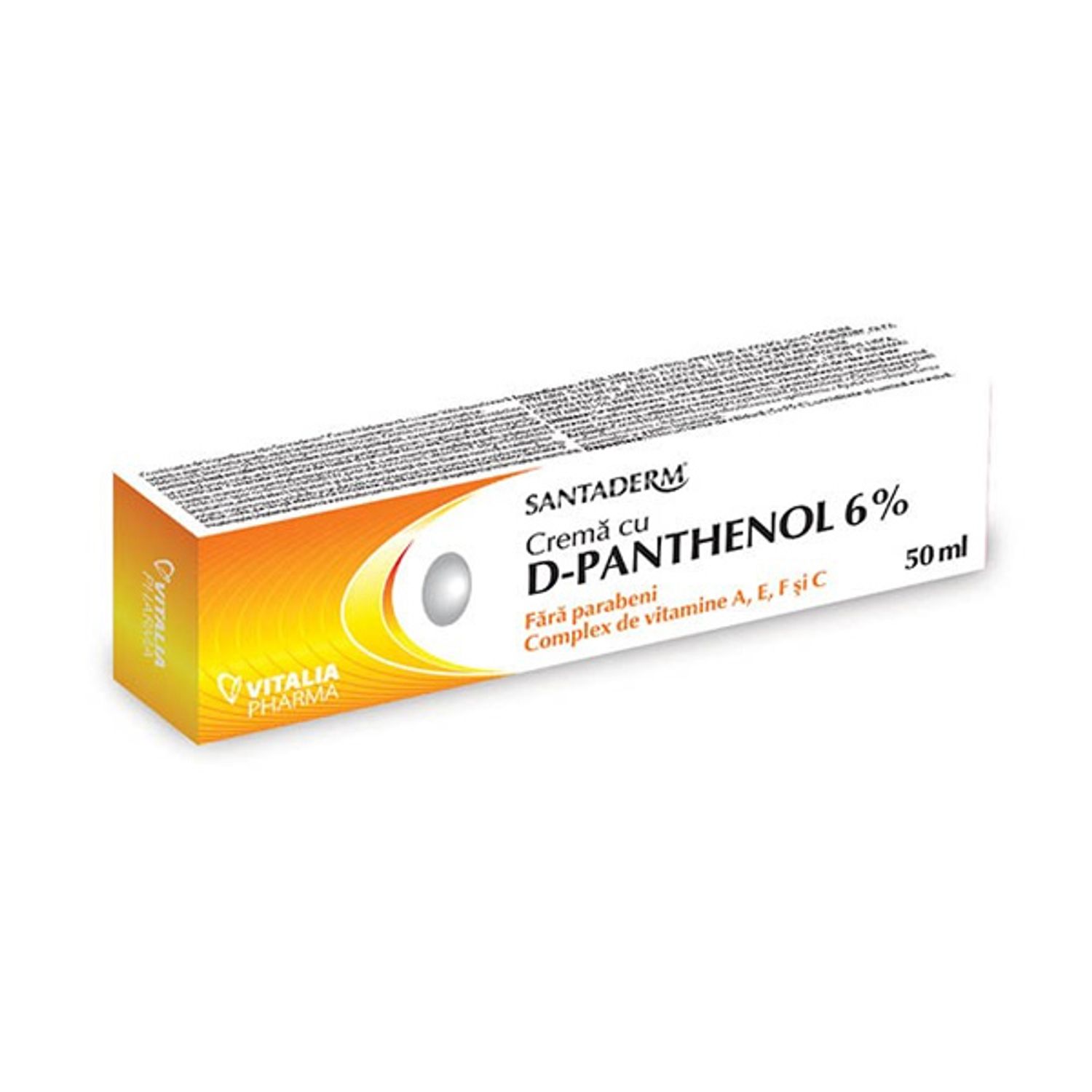 Crema Panthenol Forte 6%, 50 ml, Santaderm fotografia produsului