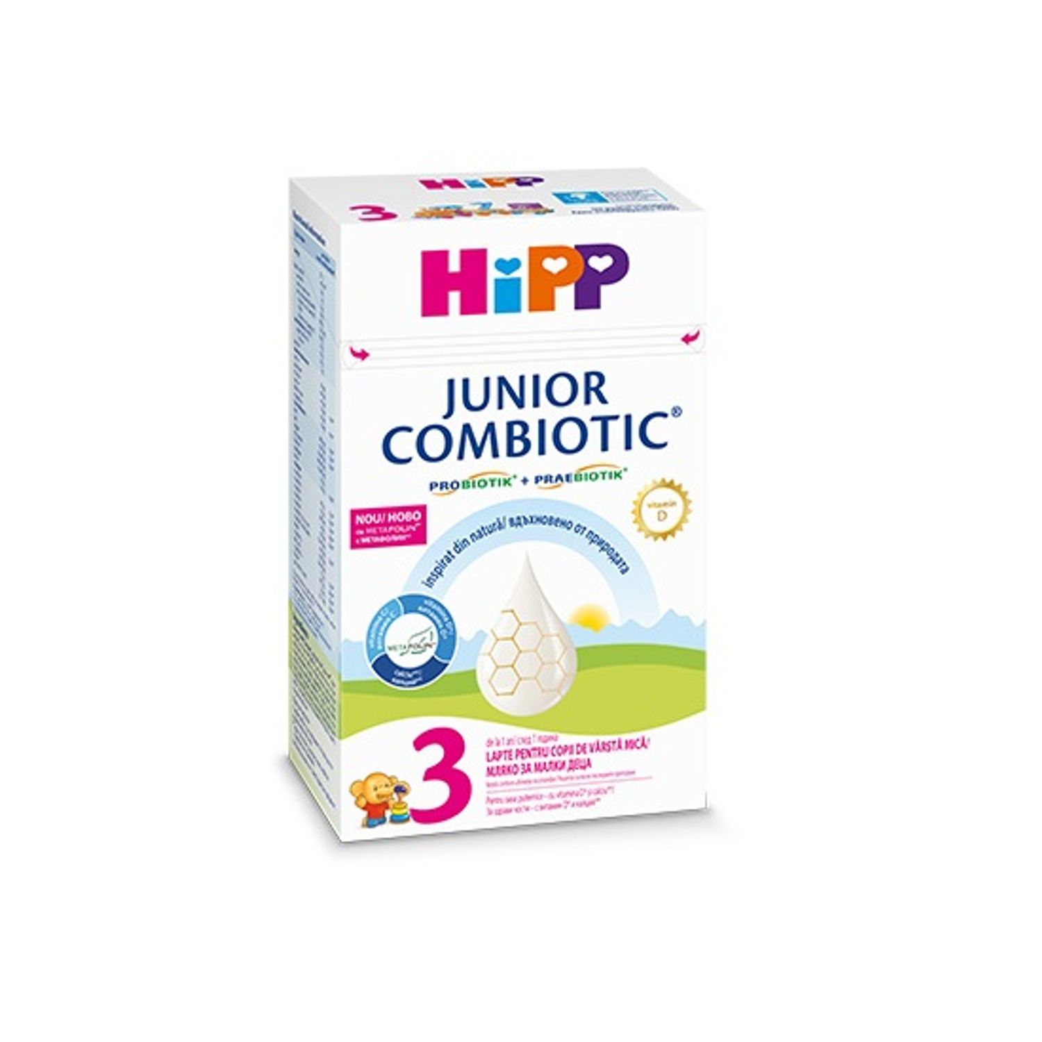 Lapte praf Hipp 3 Junior Combotic, Organic, formula noua, 500g, Hipp fotografia produsului