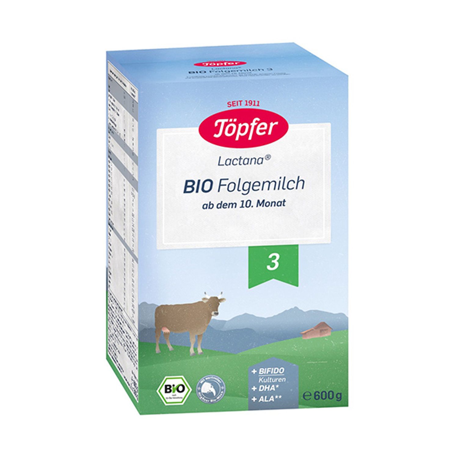 Lapte praf BIO 3, 600g, Topfer fotografia produsului