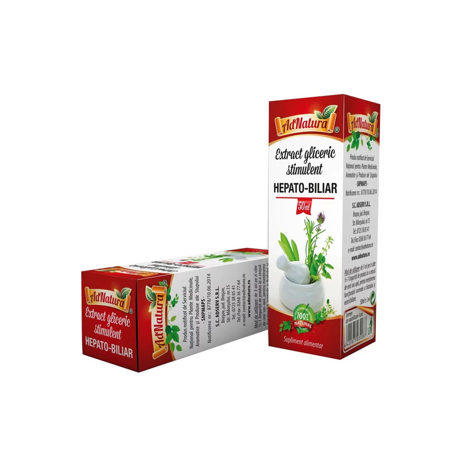 Extract Gliceric Stimulent Hepato-Biliar 50 Ml Adnatura fotografia produsului