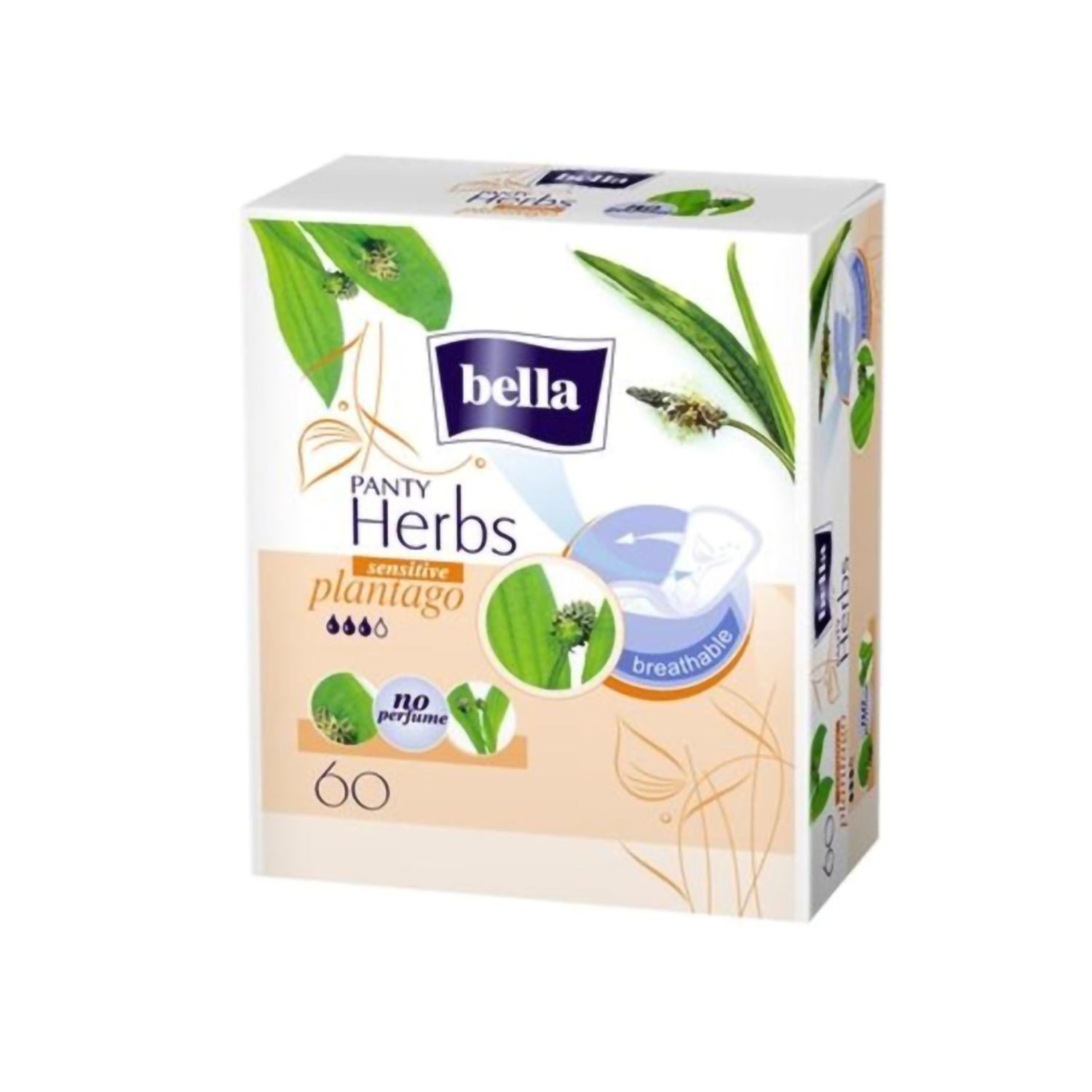Panty Herbs Sensitive Patlagina, 60 bucati, Bella fotografia produsului