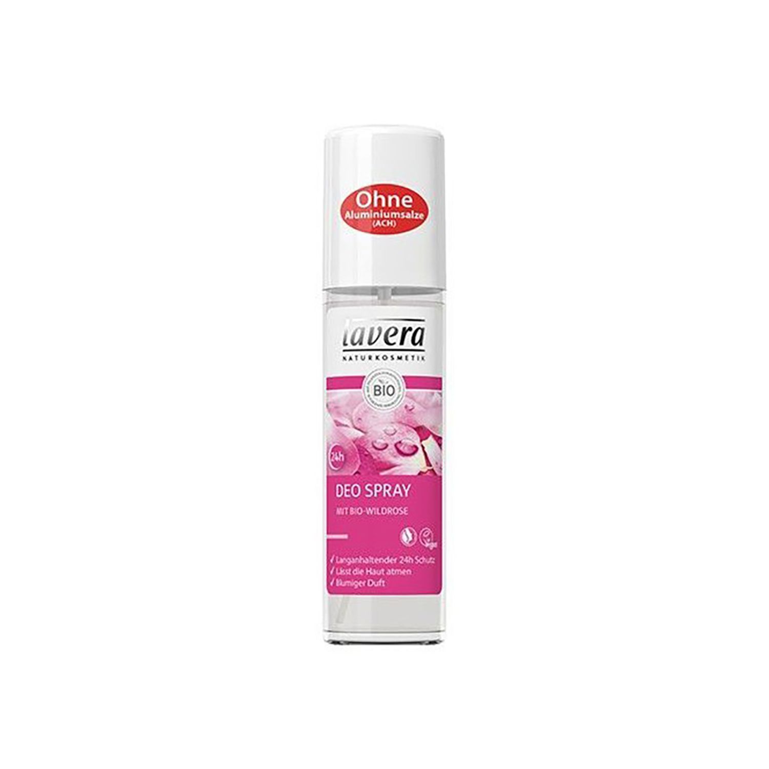 Deodorant spray natural 24h cu trandafir salbatic, 75 ml, LAVERA fotografia produsului