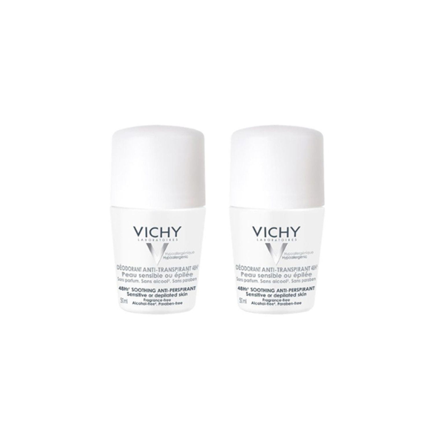Deodorant roll-on antiperspirant 48h, 2x50ml, Vichy fotografia produsului