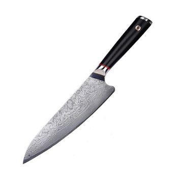 Cutitul bucatarului Yamada, otel damasc, HRC 60, 20 cm