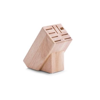 Suport cutite Rubber, lemn arbore de cauciuc, 12.5x22x25 cm