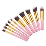 Set de 10 Pensule Profesionale Top Quality Kabuki, Pink Gold fotografia produsului