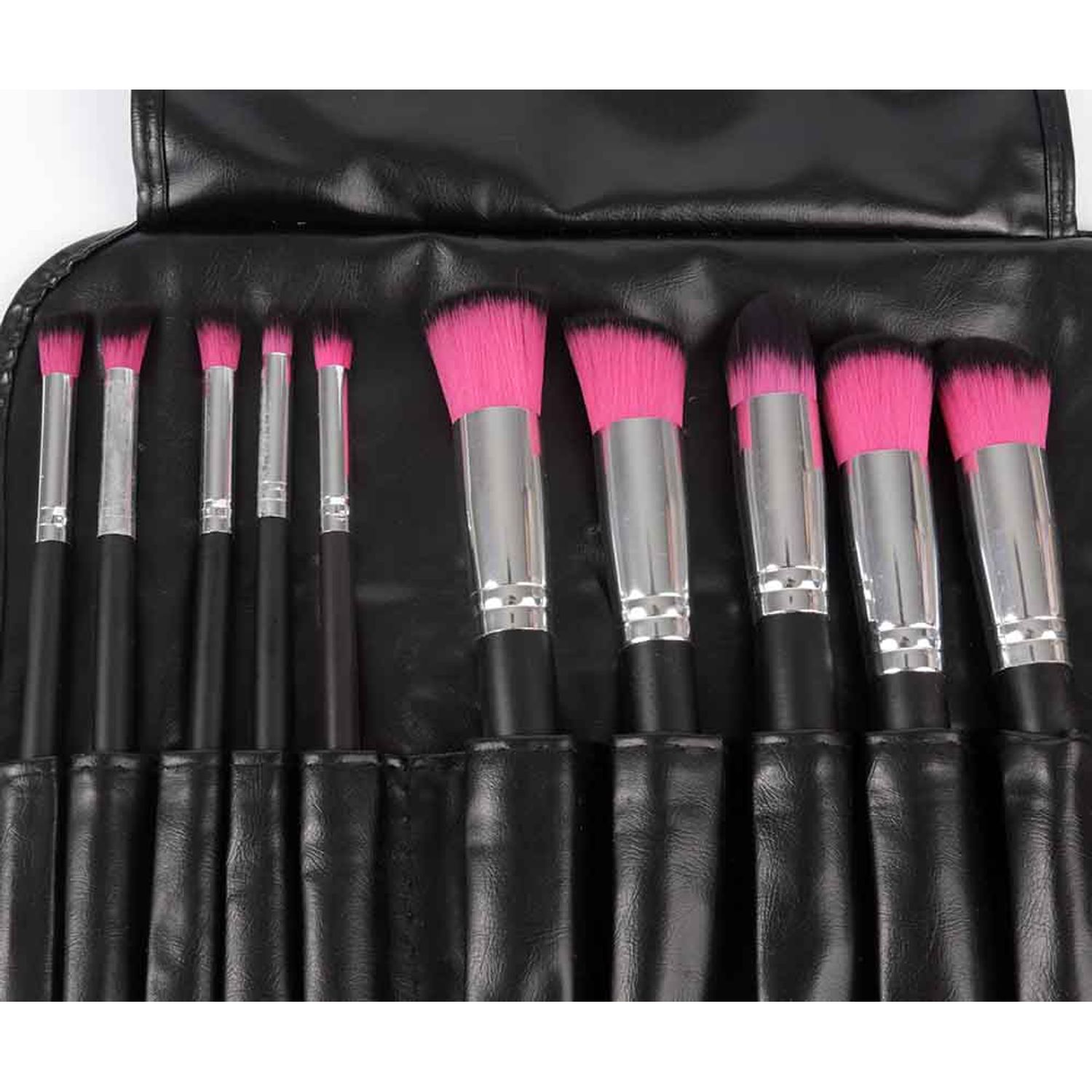 Set de 10 Pensule Profesionale pentru machiaj PINK Black fotografia produsului View 4 L