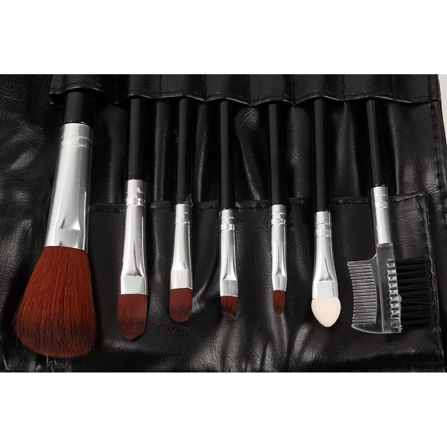 Set 7 Pensule Profesionale Luxury pentru Machiaj, Carbon Black fotografia produsului View 2 L