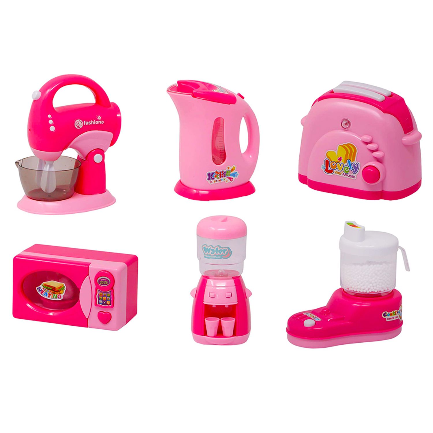Set electrocasnice de jucarie, interactiv cu sunete si lumini, 6 piese, KS1003 fotografia produsului