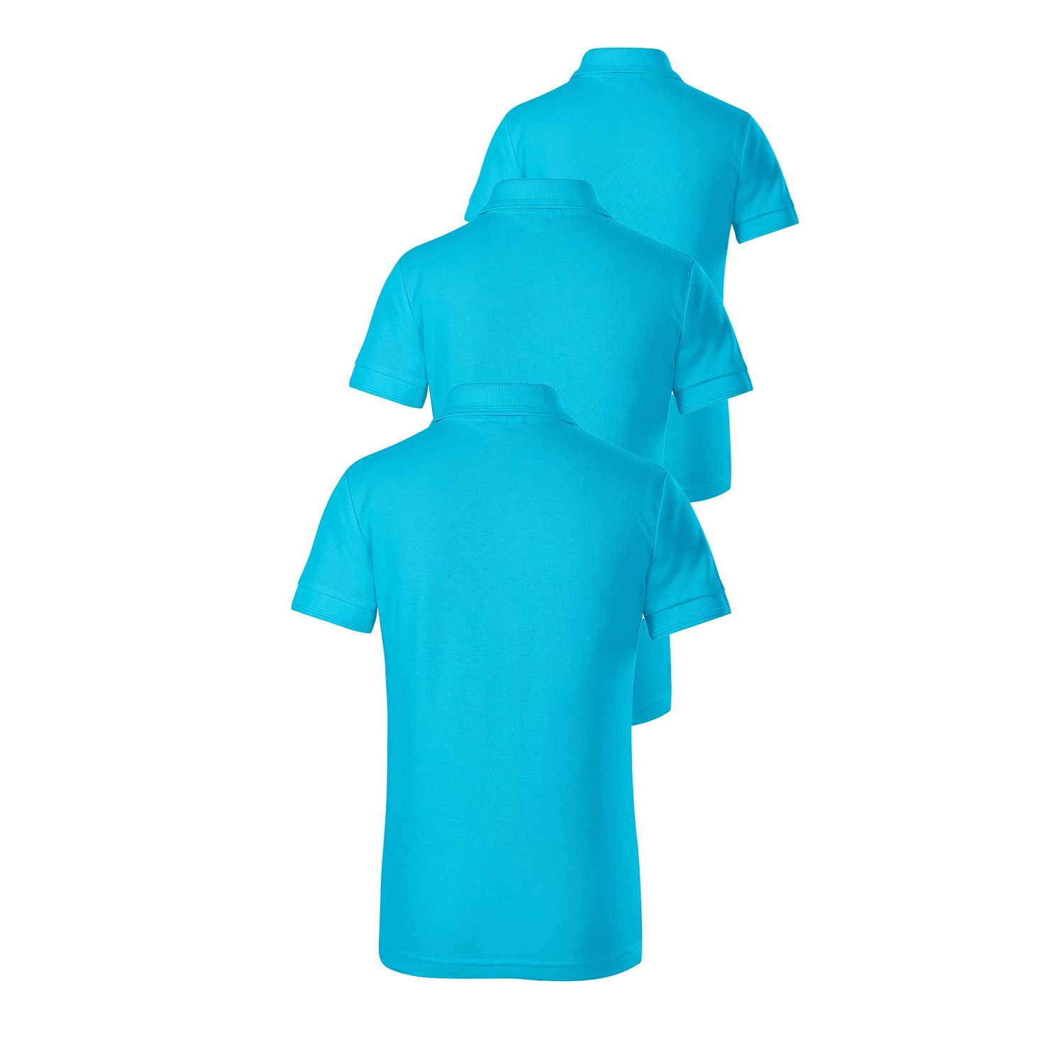 Set 3 tricouri polo de copii, Malfini, Kid Classy, Turcoaz, 110 cm fotografia produsului View 2 L