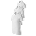 Set 3 tricouri polo de copii, Malfini, Kid Classy, Alb, 122 cm fotografia produsului