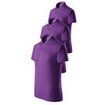 Set 3 tricouri polo de copii, Malfini, Kid Classy, Violet, 146 cm fotografia produsului View 10 S