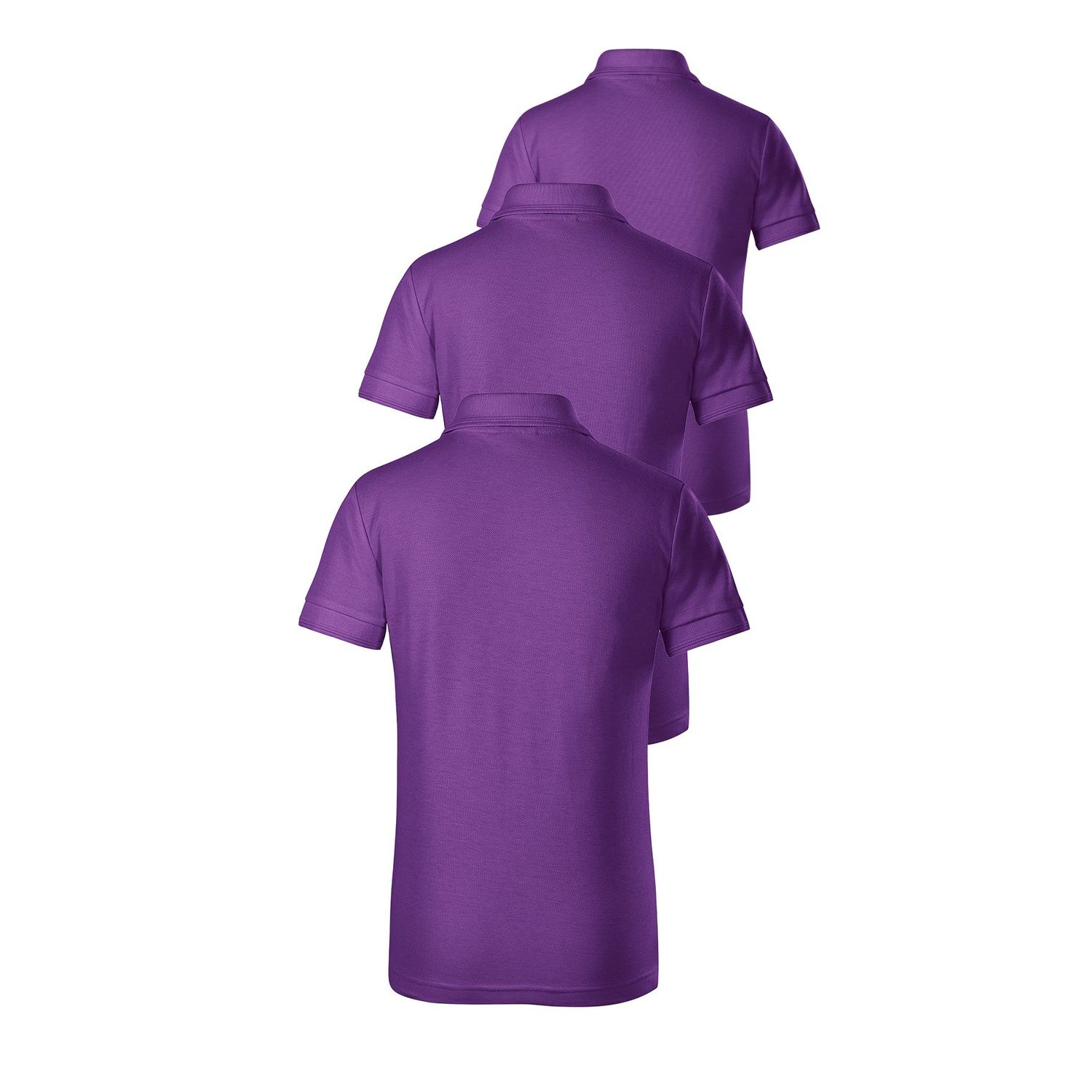Set 3 tricouri polo de copii, Malfini, Kid Classy, Violet, 146 cm fotografia produsului View 9 L