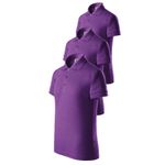 Set 3 tricouri polo de copii, Malfini, Kid Classy, Violet, 146 cm fotografia produsului