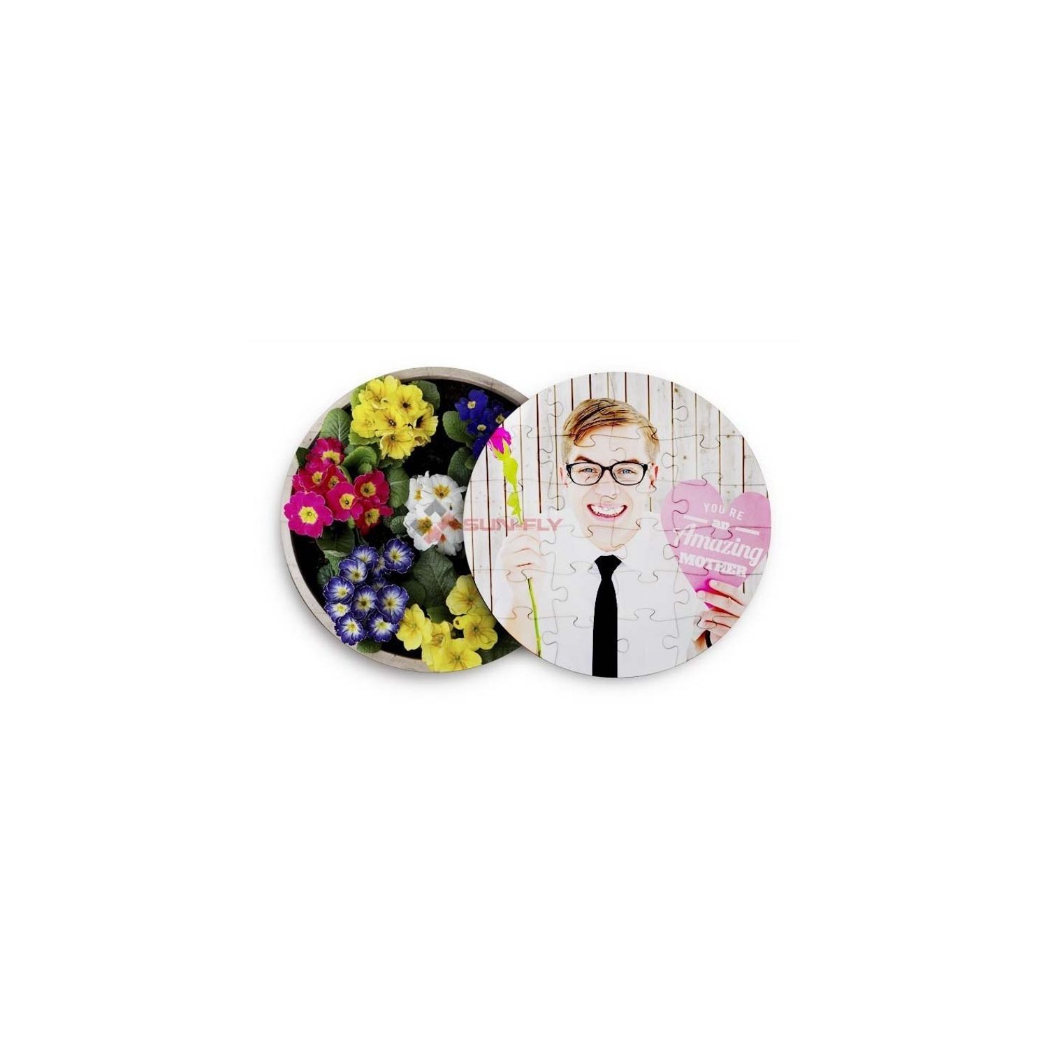 Puzzle sublimabil, rotund, alb, Createur, carton, 20 cm fotografia produsului View 2 L