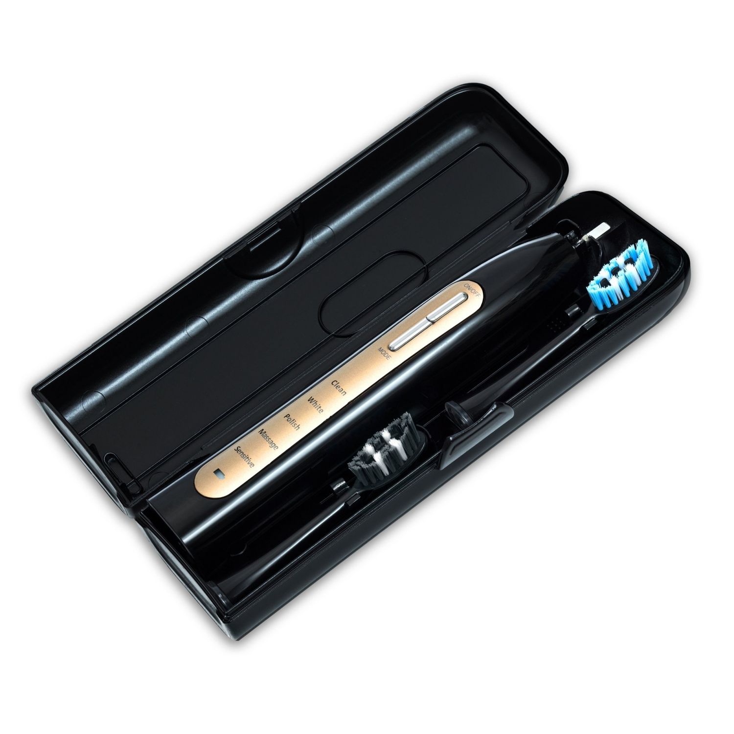 Periuta de dinti electrica VITAMMY Aurum, 96000 vibratii/min, 5 moduri de periaj, incarcare wireless, Negru/Auriu fotografia produsului View 4 L