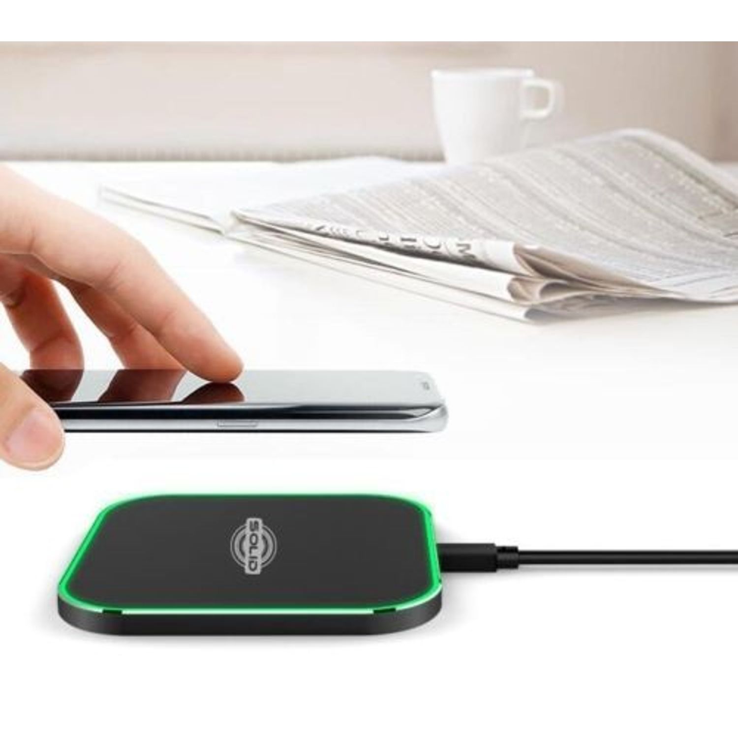 Incarcator universal, wireless, incarcare rapida, negru, Gonga Negru fotografia produsului View 2 L