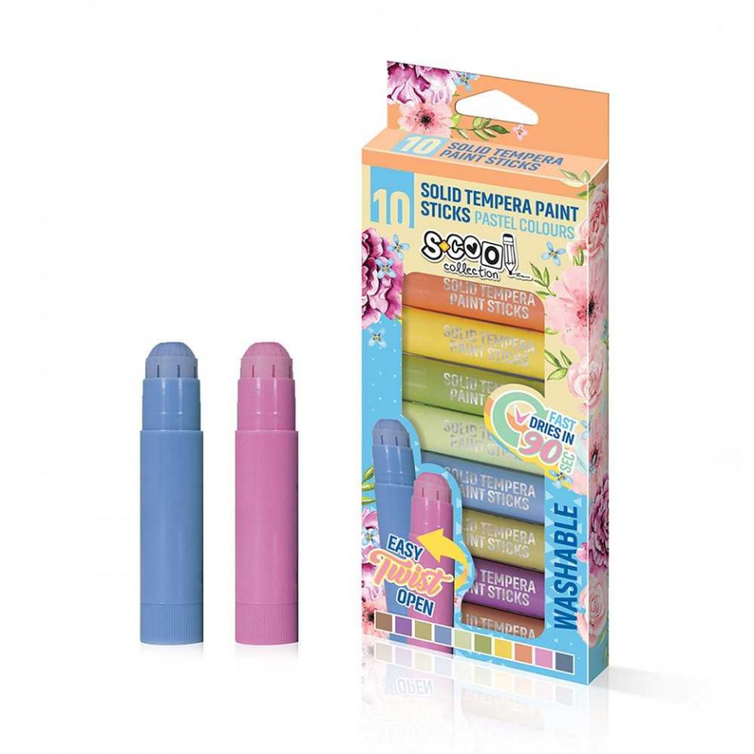 Creioane tempera, culori pastel, 10 cul/set - S-COOL fotografia produsului