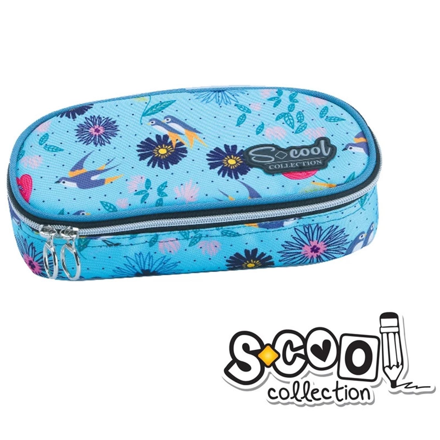Penar borseta, 2 compartimente, BIRDS, 21,5x10x5cm - S-COOL fotografia produsului