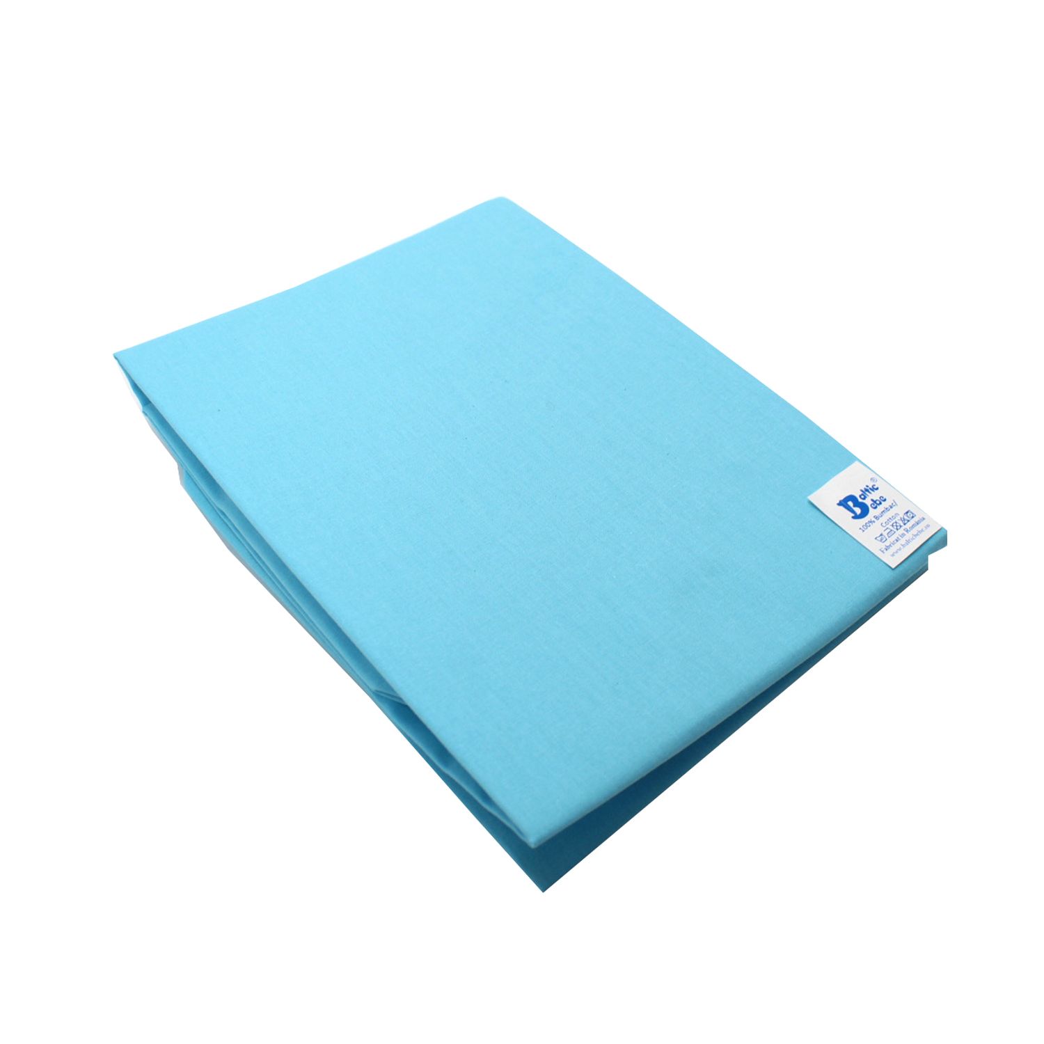 Cearceaf Balticbebe Bleu, Bumbac, 1 x Cearceaf cu elastic, Universal, cu elastic - 140x70 fotografia produsului
