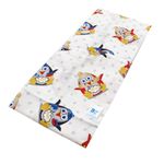 Cearceaf Balticbebe Alb/roz, Bumbac, 1 x Cearceaf, Pinguin, Cu elastic - 200x90, 0 + fotografia produsului View 2 S