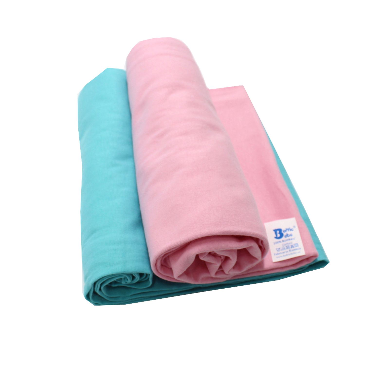 Cearceaf Balticbebe roz/bleu, Bumbac, 2 x Cearceaf, Universal, cu elastic - 120x60, 0 + fotografia produsului View 2 L