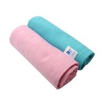 Cearceaf Balticbebe roz/bleu, Bumbac, 2 x Cearceaf, Universal, cu elastic - 120x60, 0 + fotografia produsului