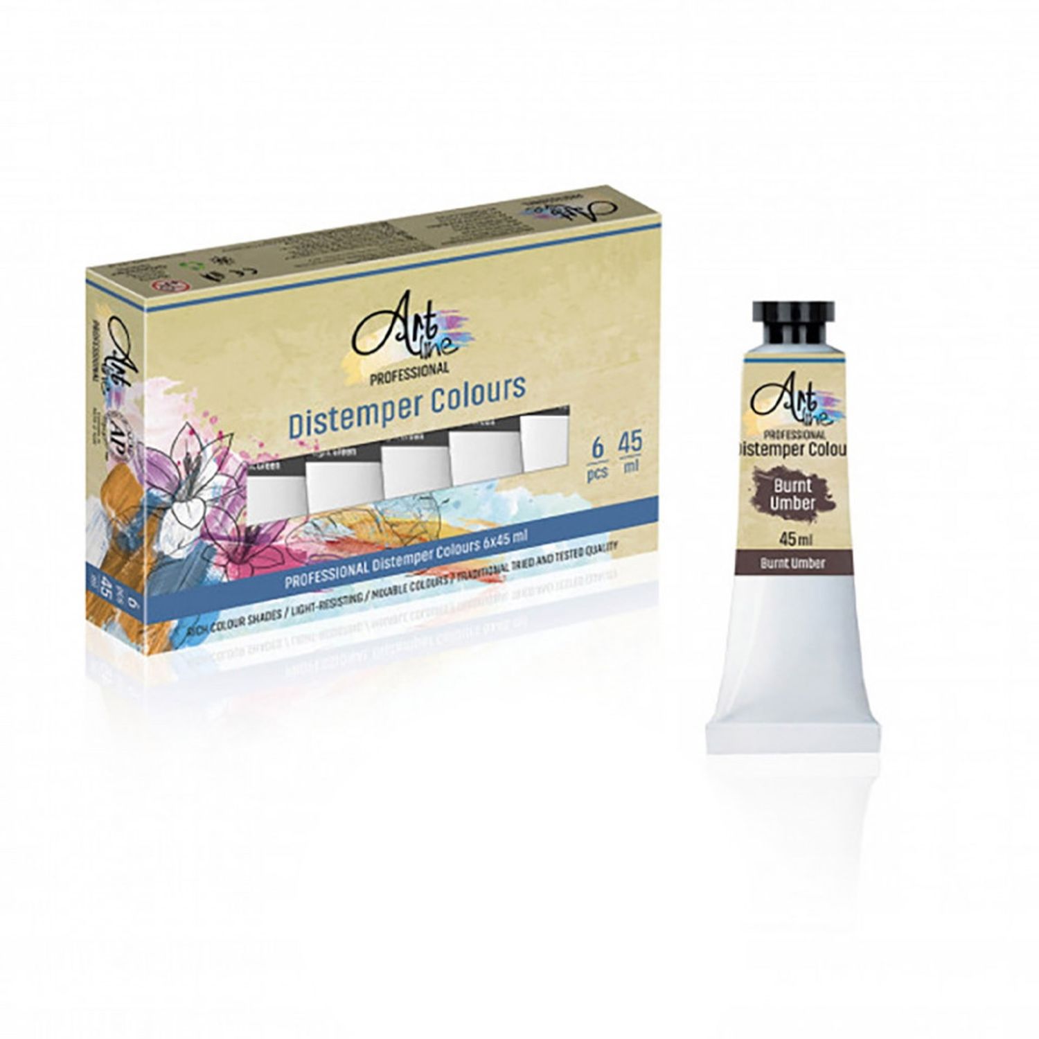 Tempera Art, BURNT UMBER, 45ml, 6 buc/set - ARTLINE fotografia produsului