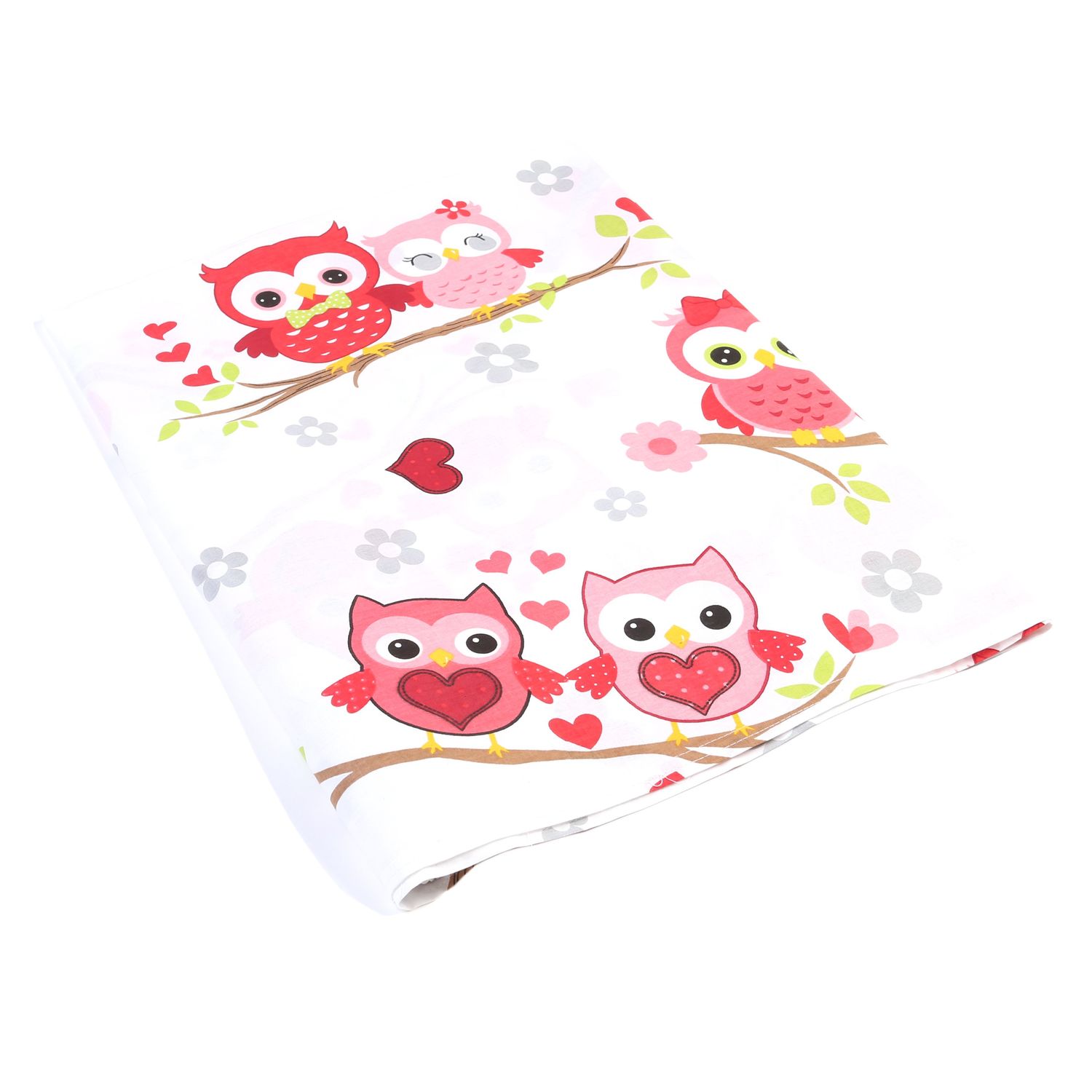 Cearceaf Balticbebe Primavara - Vara Alb, Bumbac, 1 x Cearceaf cu elastic, Bufnita - 90x50 fotografia produsului