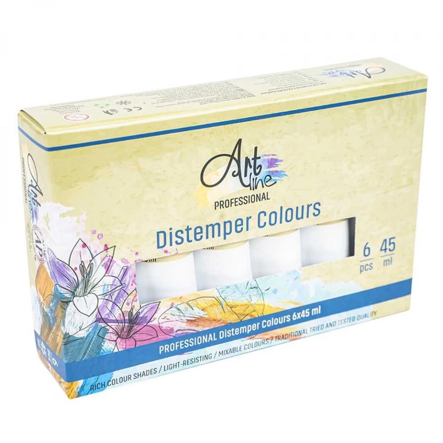 Tempera Art, ALBASTRU REGAL, 45ml, 6 buc/set - ARTLINE fotografia produsului