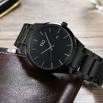 Ceas de mana barbatesc Tio Elegant Casual Quartz Otel Negru fotografia produsului View 4 S