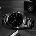 Ceas de mana barbatesc Tio Elegant Casual Quartz Otel Negru fotografia produsului View 5 S