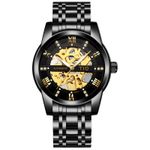Ceas barbatesc mecanic automatic TIO, Self Wind, Skeleton, Clasic, Luminos fotografia produsului