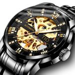 Ceas barbatesc mecanic automatic TIO, Self Wind, Skeleton, Clasic, Luminos fotografia produsului View 2 S