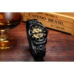 Ceas barbatesc mecanic automatic TIO, Self Wind, Skeleton, Clasic, Luminos fotografia produsului View 7 S