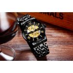 Ceas barbatesc mecanic automatic TIO, Self Wind, Skeleton, Clasic, Luminos fotografia produsului View 3 S